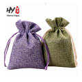 New design sackcloth jute gift drawstring printed bag